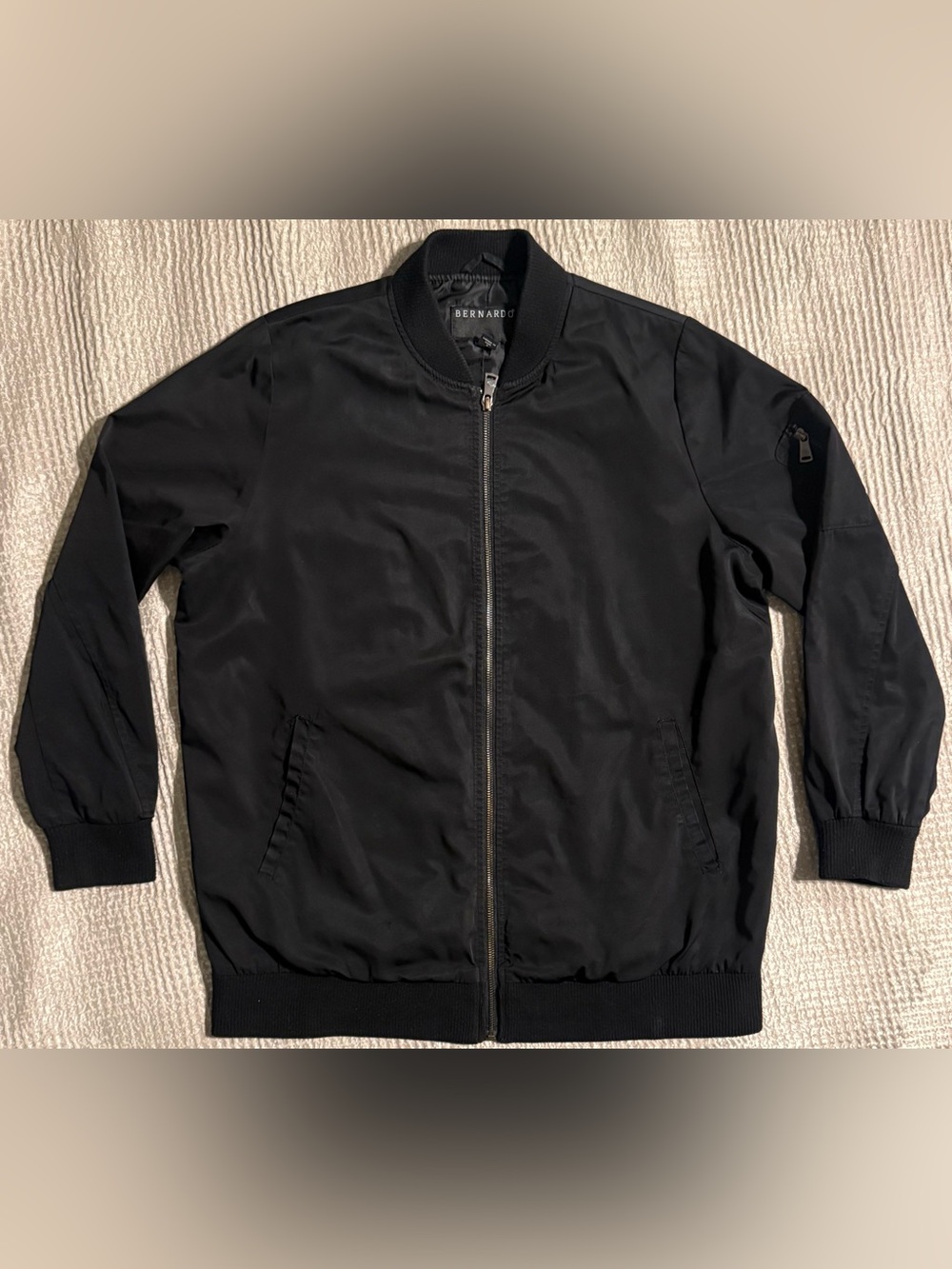 Bernardo Men’s L Black Bomber Jacket MA-1 Flight Utility Lightweight